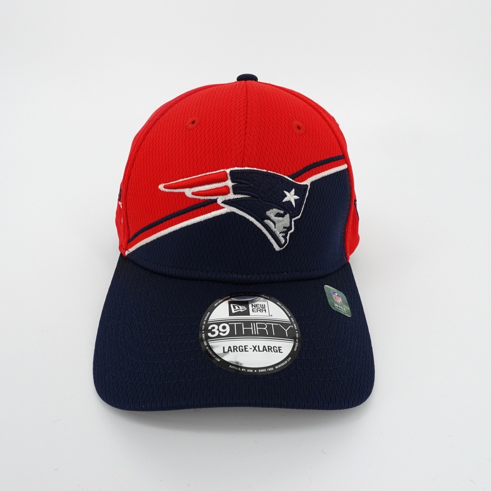 New Era 39THIRTY New England Patriots NFL Sideline Hat Red Navy L/XL 60406736